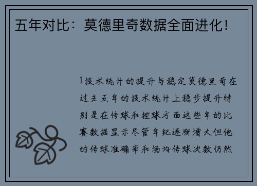 五年对比：莫德里奇数据全面进化！